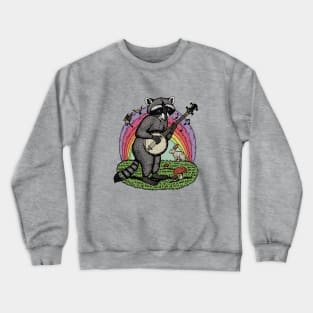 Racoon-Musician Crewneck Sweatshirt